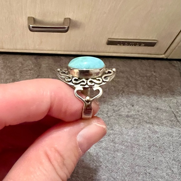 Sterling silver and Larimar ring - Picture 4 of 4